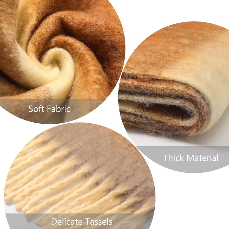 Premillow Women's Mohair Winter Scarf Pure Color, Warm Winter Scarf for Women and Men, Soft Luxurious Cashmere Feel Scarfs - Image 2